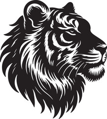 tiger head silhouette vector art illustration