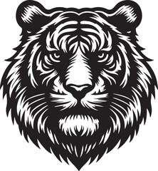 tiger head silhouette vector art illustration