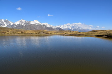 Stunning fall and autumn colors in the Caucasus Mountains around Mestia and Svaneti in Georgia