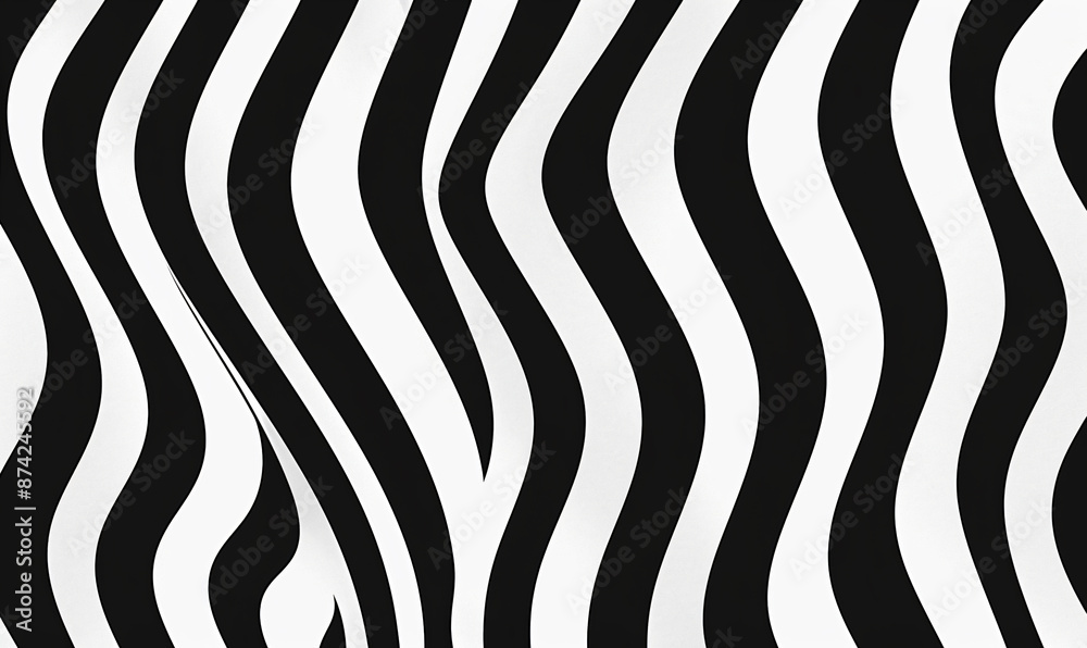 Poster black and white background with diagonal wavy lines for design, vector illustration. abstract simple