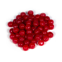 Sour Cherry Balls on a White Background