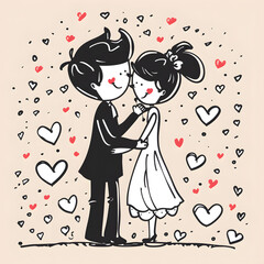 wedding card cartoon illustrator