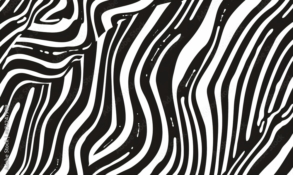 Poster black and white background with diagonal wavy lines for design, vector illustration. abstract simple