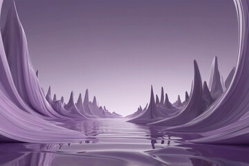 surreal purple digital art in light purple colors, in the style of minimalism