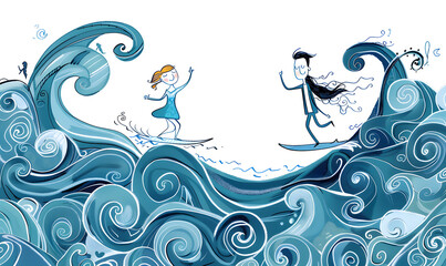 Obraz premium wedding card cartoon illustrator