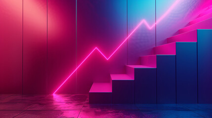 Dynamic Rising Chart Concept with Copy Space for Text or Graphics