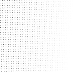 Black abstract dotted halftone on transparent background