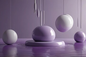 surreal purple digital art in light purple colors, in the style of minimalism