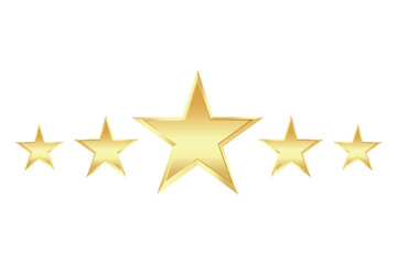 Obraz premium Vector 5 golden stars. Star rating. Gold star
