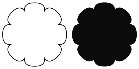 Set of round label elements with eight arches