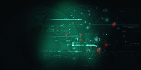 2d illustration Abstract futuristic electronic circuit technology background
