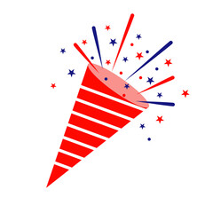 Obraz premium Colorful firework cones of the United States flag