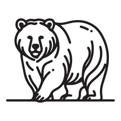 a single line sillhoutte brown bear