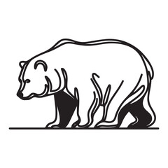 a single line sillhoutte brown bear