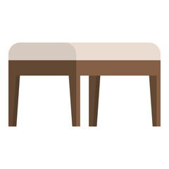 Upholstered modern bed bench isolated