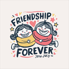 T-shirt design for Friendship Day of 30th July