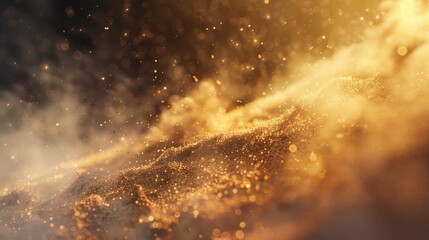 Obraz premium very strong wind from left side, dust from ground, close up, dust shaped light cartoon, tilted camera from ground, houdini, redshift render 