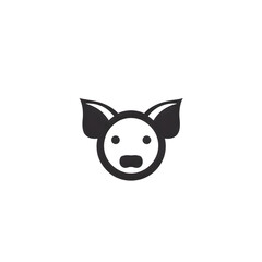 Fototapeta premium illustration logo of minimalist outline of a pig