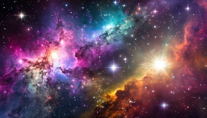 Naklejka premium 宇宙に広がる星