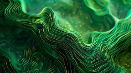 Abstract background with green waves