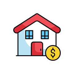 Home Budget icon design with white background stock illustration