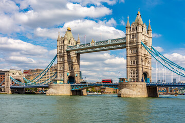 Famous Tower bridge over Thames river, London, UK