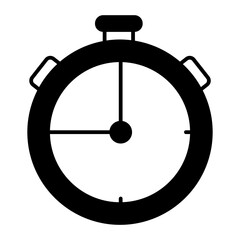 Stopwatch icon. black fill icon