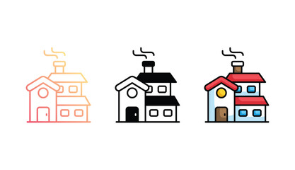 Villa icon design with white background stock illustration