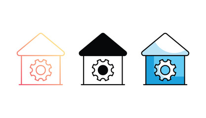 Property Management icon design with white background stock illustration