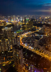 Obraz premium Aerial view of Ho Chi Minh city or Saigon, in Vietnam