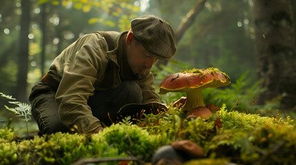 person with mushroom