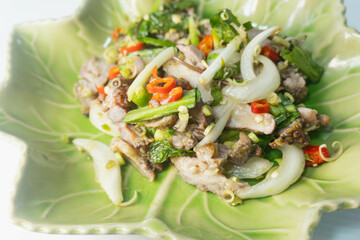 พล่าหมูย่าง, Spicy Pork Salad, Lanna Food, Thailand Food
