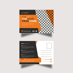Corporate postcard design template. modern postal card design. businss mailing-card design