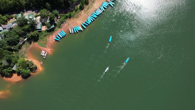 Aerial view of tuyen lam lake in Dalat, Vietnam