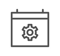 Engineering and gear icon outline and linear vector.	