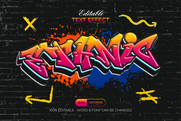 Ethnic Text Effect Graffiti Style. Editable Text Effect.