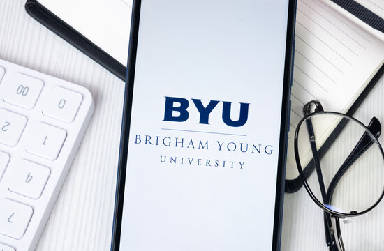 New York, USA - 30 June 2024: BYU Brigham Young University Logo or Icon on Phone Screen