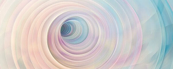 Obraz premium A circular abstract background showcasing layered circles in soft pastel hues, creating a soothing and visually pleasing effect with a sense of harmony.