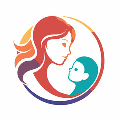 a mother and a little baby are looking at each  