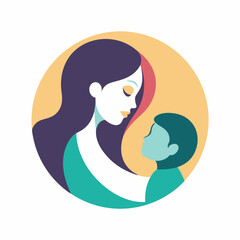 a mother and a little baby are looking at each  