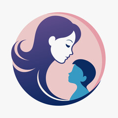 a mother and a little baby are looking at each  