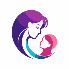 a mother and a little baby are looking at each  