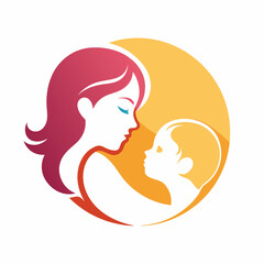 a mother and a little baby are looking at each  
