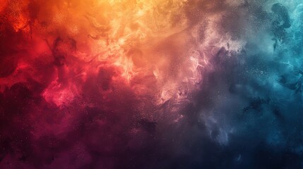 Abstract background with vibrant red, orange, and blue colors, resembling smoke or clouds.