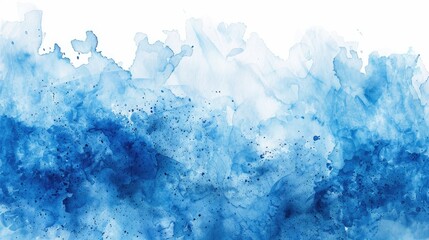 Abstract blue watercolor background created by hand