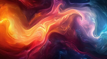 Obraz premium Create a vibrant, abstract digital painting with swirling colors and dynamic shapes.