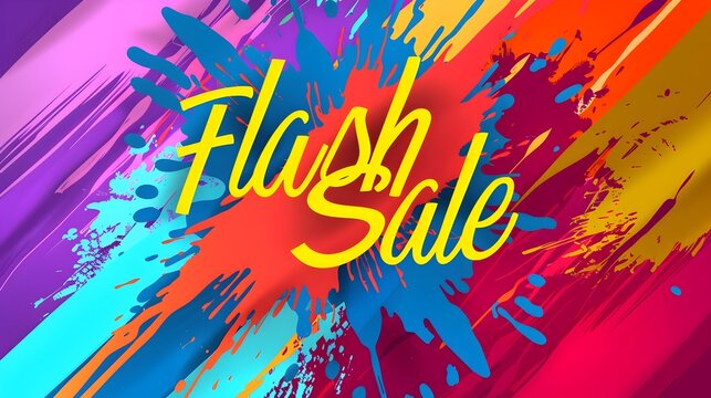 Vibrant Colorful Flash Sale Layout with Burst and Text