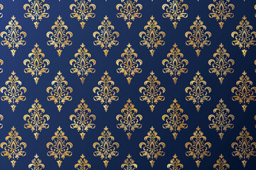 Gold Royal pattern on blue background