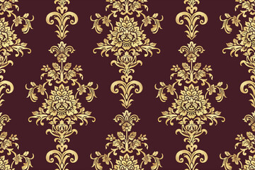 Gold Royal pattern on red background