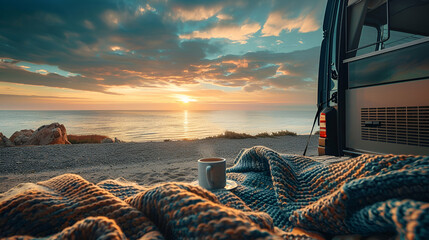 fishing boat at sunset